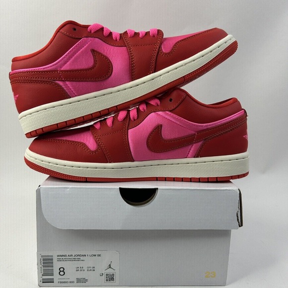 Nike Shoes Air Jordan 1 Low SE WMNS “Pink Blast/Valentine’s Day” 2024 - Picture 3 of 5
